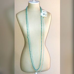 NEW Extra Long Blue & Teal Beaded Necklaces